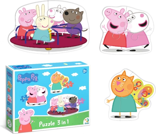 DODO Puzzle Prasátko Peppa: Kamarádi 3v1 (2,3,4 dílků)