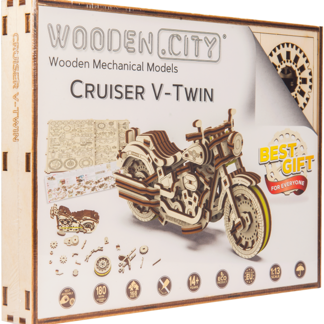 WOODEN CITY 3D puzzle Motocykl Cruiser V-Twin 168 dílů