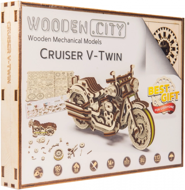 WOODEN CITY 3D puzzle Motocykl Cruiser V-Twin 168 dílů