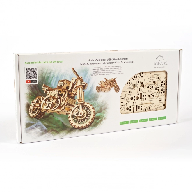 Ugears 3D puzzle Motorka s vozíkem 380 kusů