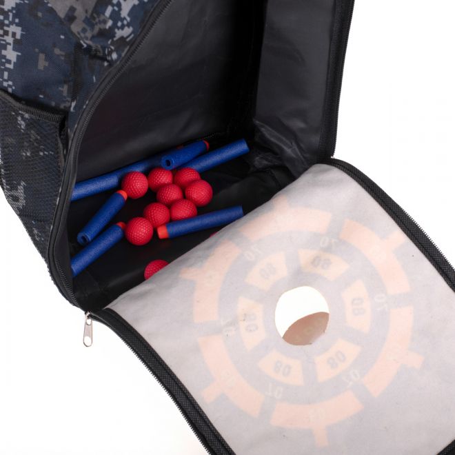 Multifunkční batoh na uložení nábojů Nerf s terčem