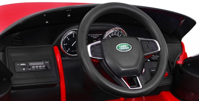 Dětský Land Rover Discovery Red + Dálkové ovládání + 5 ks popruhů + Nastavení sedadla + EVA + MP3 LED