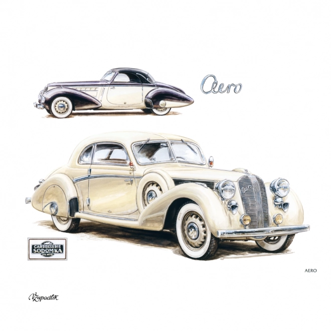 Poznámkový kalendář Classic Cars – Václav Zapadlík, 2025, 30 × 30 cm