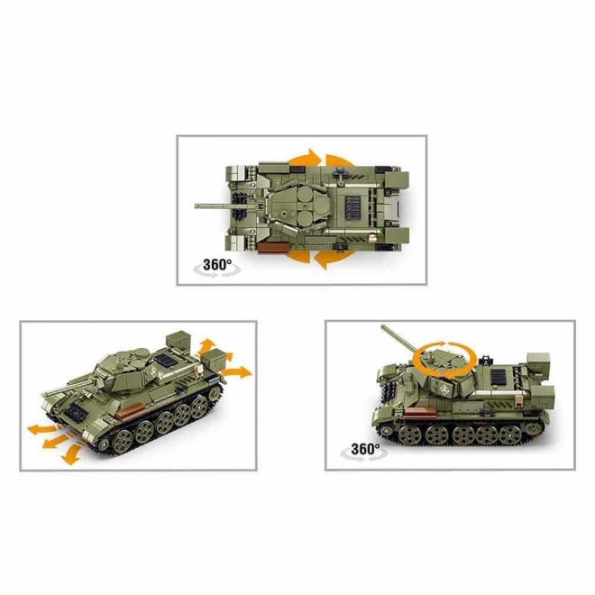 Sluban Power Bricks M38-B7072 R/C T34/76 (1942) Tank na dálkové ovládání