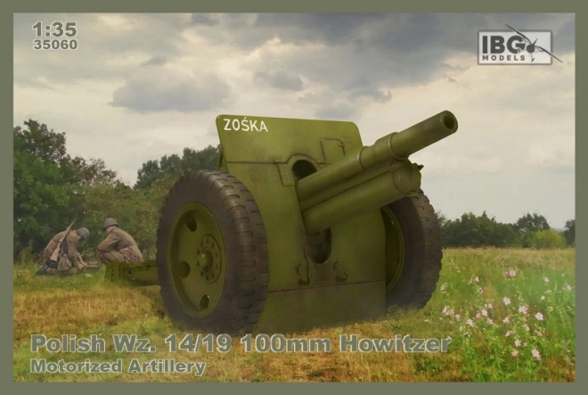 Plastikový model Polska Wz.14/19 100 mm houfnice - motorová Ar