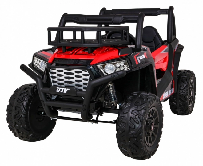 Buggy UTV Off-roader pro děti Červená + dálkové ovládání + nosič zavazadel + pomalý start + EVA + MP3 LED