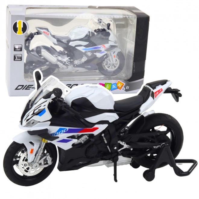 Sportovní kovový model motocyklu 1:12 bílý