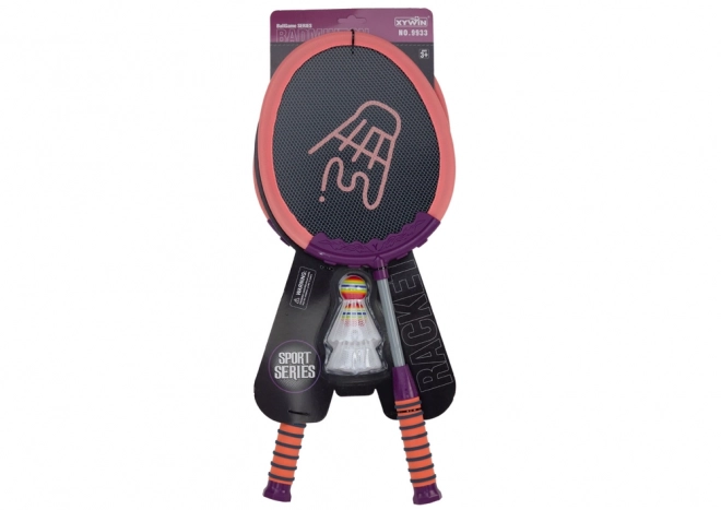 Sada 2 badmintonových raket Pálky 2 shuttlecocks Badminton Pink