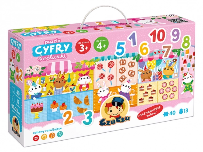 Puzzle Čísla zajíčci