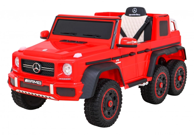 Mercedes G63 AMG Auto na baterie Červené + Dálkové ovládání + 6 EVA kol + Pomalý start + MP3 LED