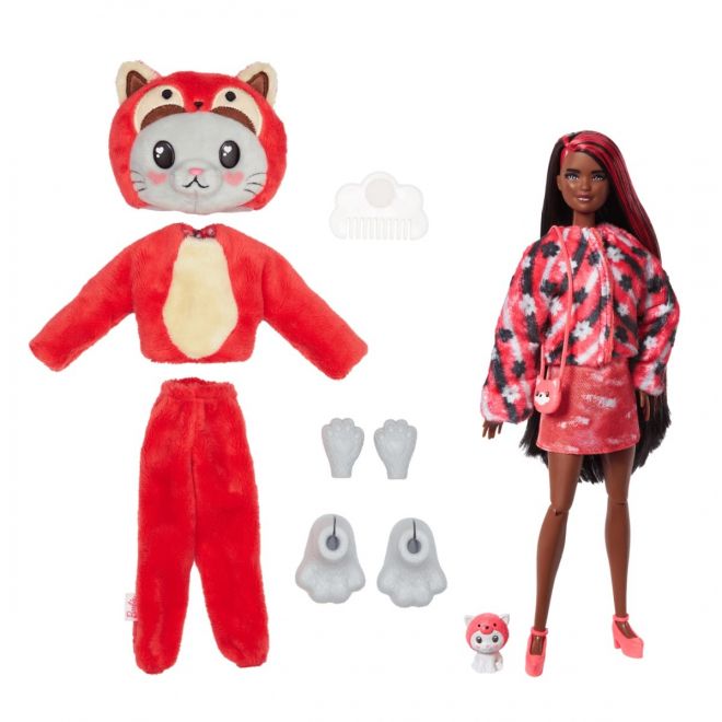 Panenka Barbie Cutie Reveal - Cat-Panda Red