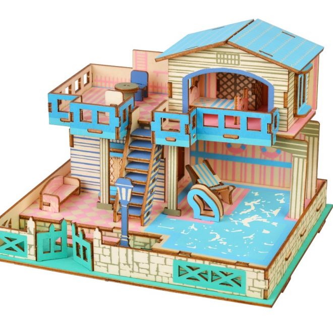Woodcraft Dřevěné 3D puzzle Vila na ostrově Lembongon