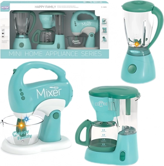 WOOPIE Sada domácích spotřebičů pro děti 3v1 Mixér Blender Kuchyňský robot
