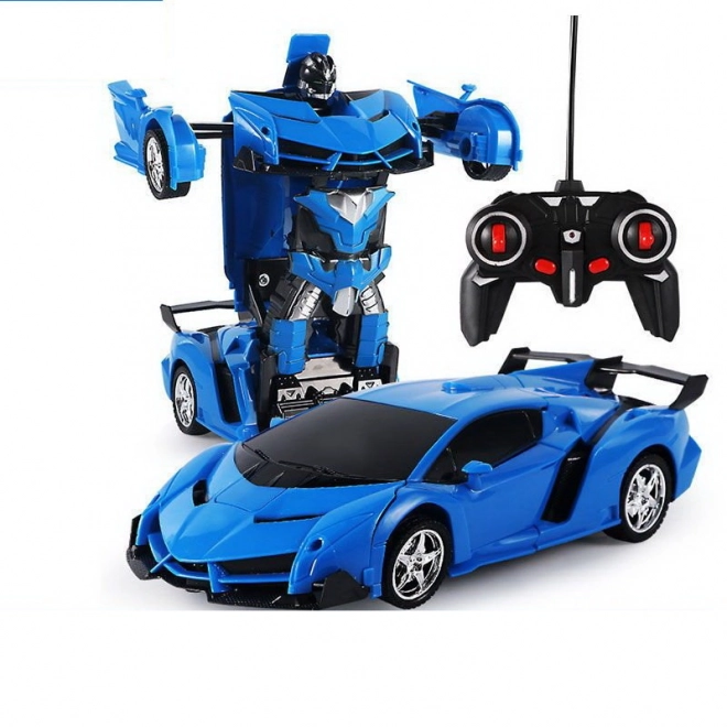 Auto Robot 2v1 R/C Dálkové ovládání Světlo Zvuk Drift Modrá