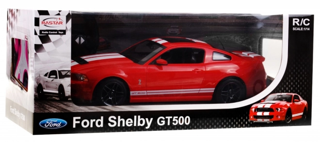 Ford Shelby Mustang GT500 červený RASTAR model 1:14 na dálkové ovládání + dálkové ovládání