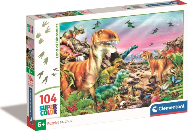 CLEMENTONI Puzzle Země dinosaurů 104 dílků