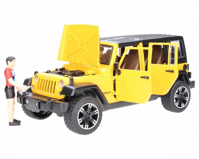 Bruder Jeep Wrangler Rubicon s cyklistou a kolem