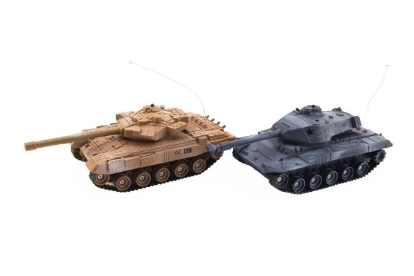 RC tank na dálkové ovládání se zvukem a světlem - 2 kusy