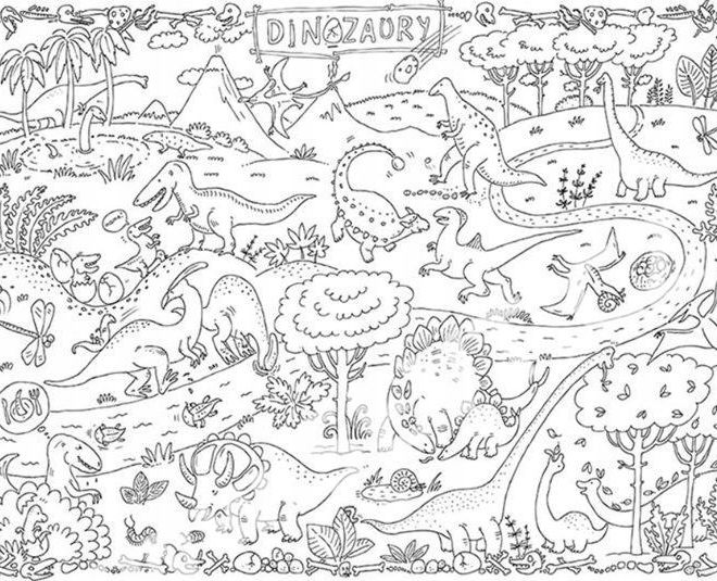Podlahové omalovánky "Svět dinosaurů" XXL plakát