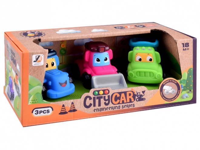 Set jucării moi mașini de construcții 3 bucăți 18M+ ZA4737B – B