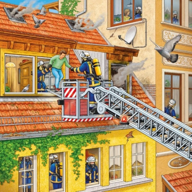 Ravensburger puzzle hasiči 3x49 dílků