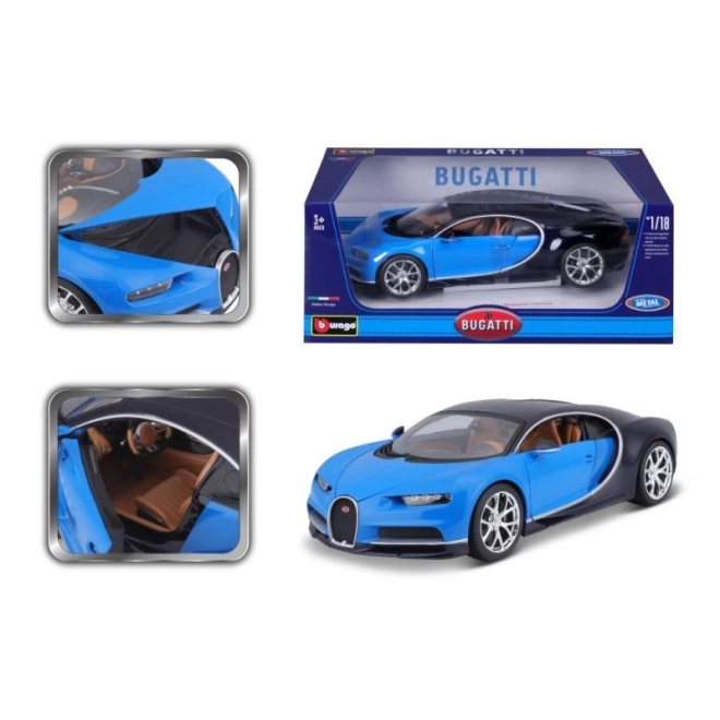 Bburago 1:18 Plus Bugatti Chiron modrá