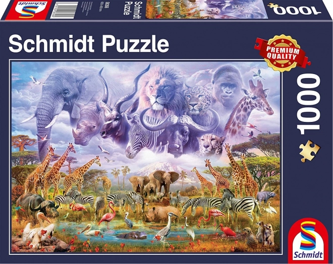 Puzzle Zvířata u napajedla 1000 dílků