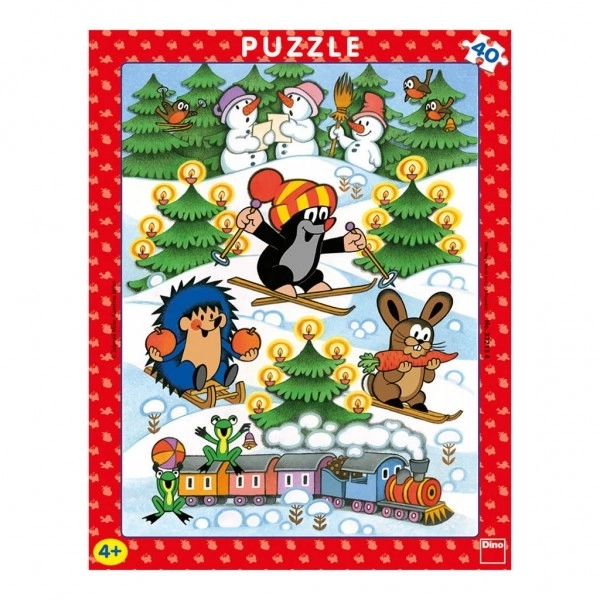 Deskové puzzle - Krtek na sněhu 40 dílků