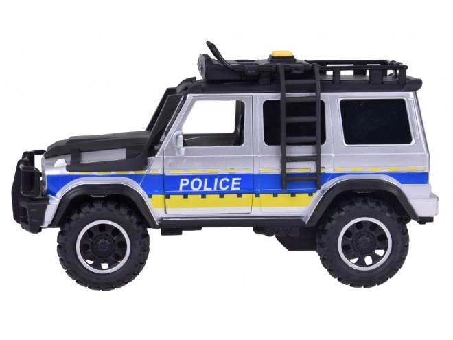 Policie terénní auto s pohonem, světly a zvuky