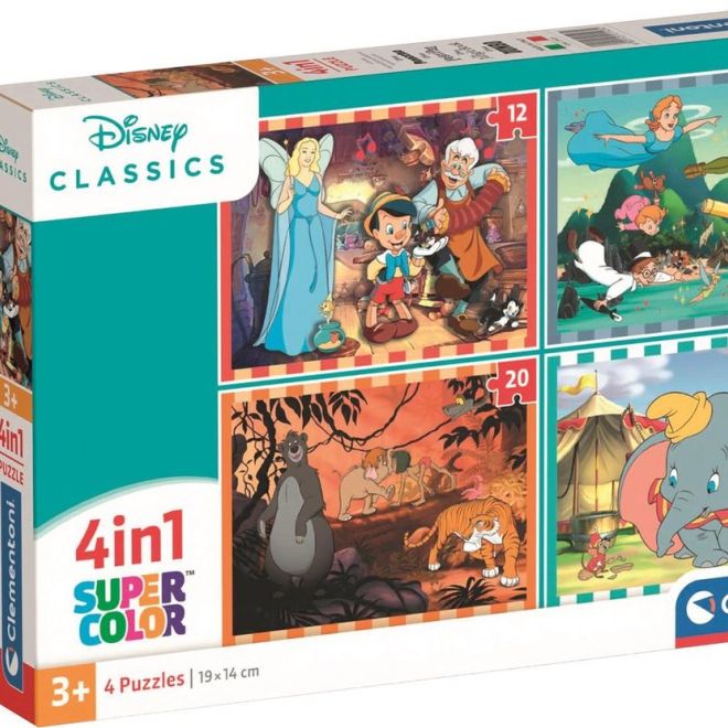CLEMENTONI Puzzle Disney klasika 4v1 (12+16+20+24 dílků)