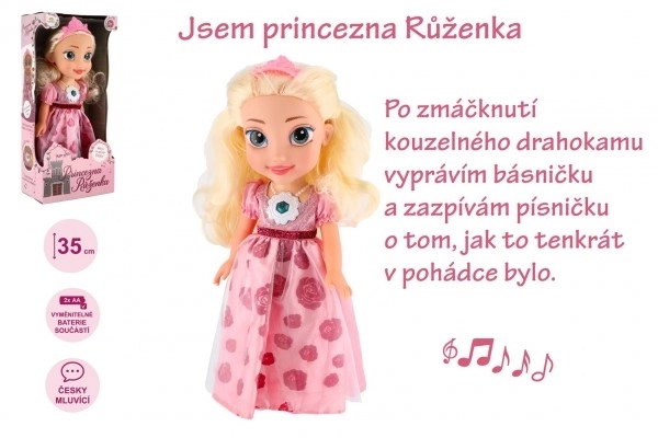 Česky mluvící panenka Princezna Růženka - 35 cm