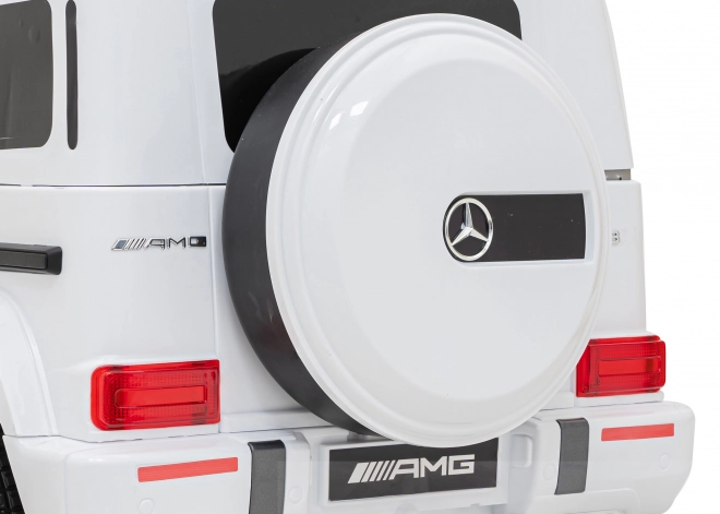 Mercedes AMG G63 pro děti bílý + dálkové ovládání + MP3 LED + pomalý start + EVA + pásy