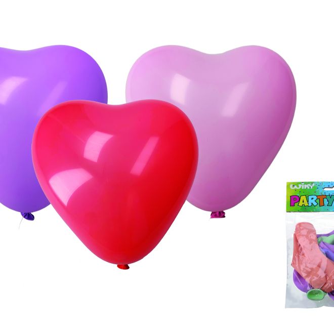 Pastelové balónky nafukovací ve tvaru srdce - 10 kusů