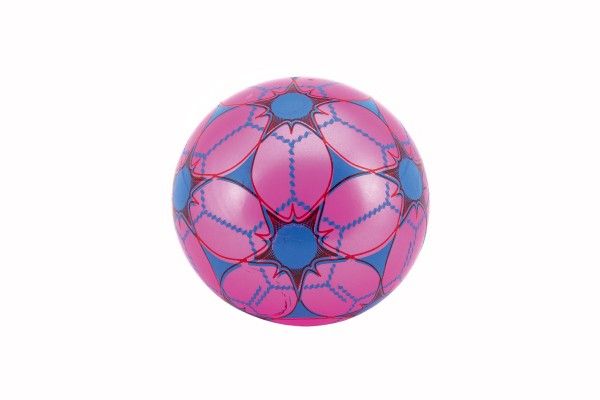Barevný nenafouknutý gumový míč v síťce - 23 cm – Růžový s modrými hvězdami