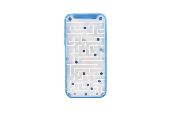Labyrint s kuličkami hlavolam plast 14x7cm 3 barvy na kartě