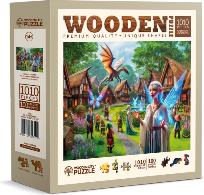 WOODEN CITY Dřevěné puzzle Fantasy vesnička 1010 dílků