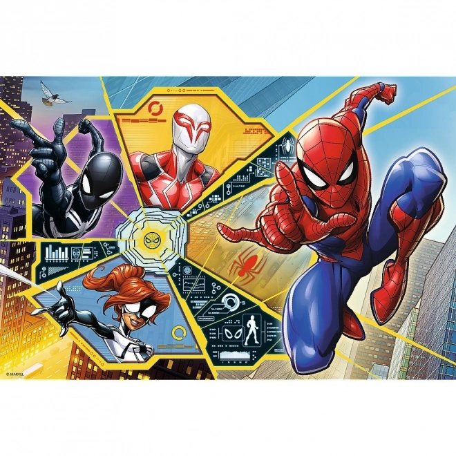 Puzzle Spiderman na síti 60 dílků