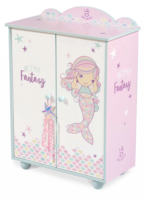 DeCuevas 55241 Dřevěná šatní skříň pro panenky s doplňky Ocean Fantasy 2021