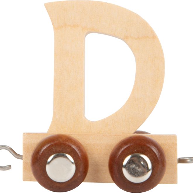Dřevěný vláček vláčkodráhy abeceda písmeno D