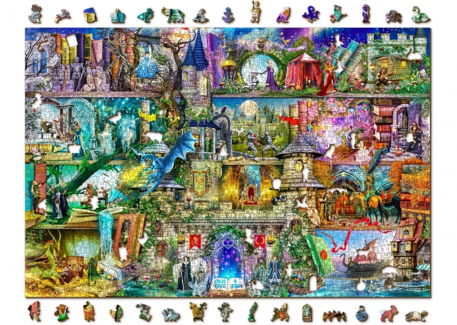 WOODEN CITY Dřevěné puzzle Byla jednou jedna pohádka 2v1, 2000 dílků EKO