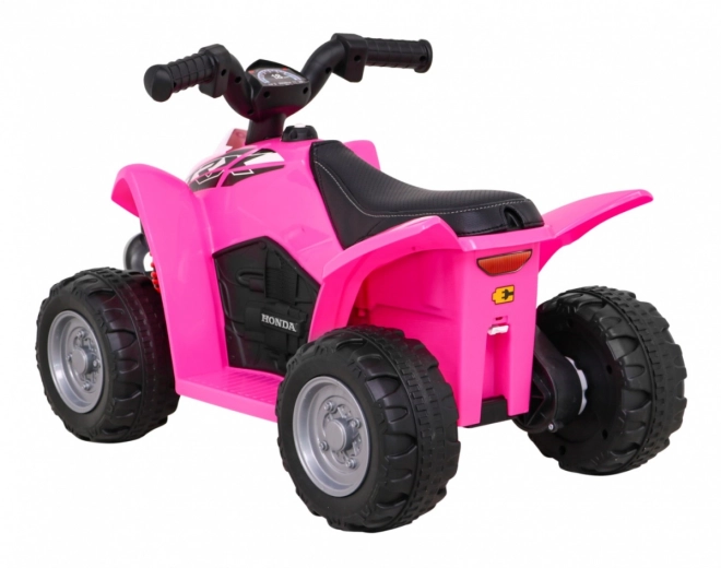 Čtyřkolka Honda 250X TRX s baterií + klakson + LED + eko kůže – Růžová