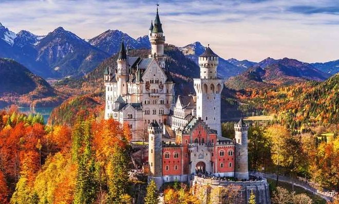 Puzzle 1000 prvků Panorama Bavorský hrad