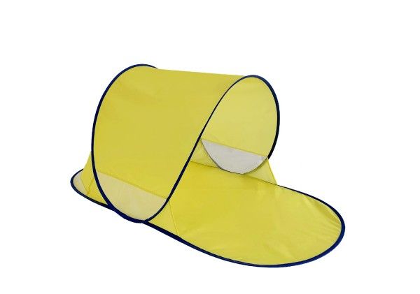 Stan plážový s UV filtrem 140x70x62cm samorozkládací polyester/kov ovál v látkové tašce – Žlutý