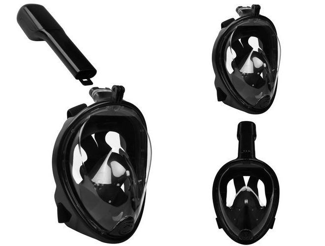 Celoobličejová šnorchlovací maska - černá - velikost S/M