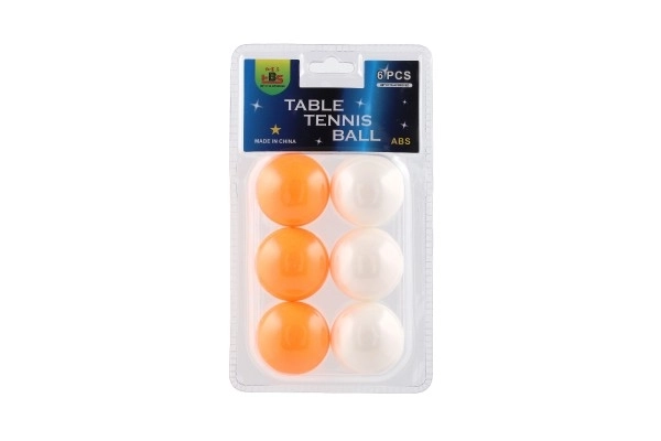 Míčky na stolní tenis/ping pong 6ks plast 4cm v blistru