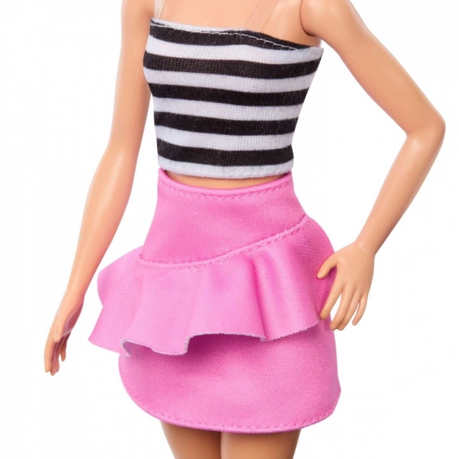 Top pro panenku Barbie Fashionistas v černobílých pruzích