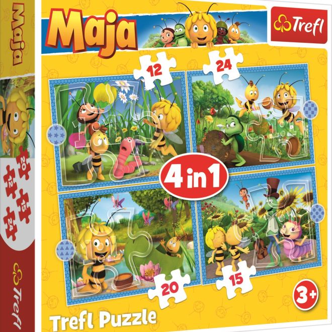 TREFL Puzzle Včelka Mája: Dobrodružství 4v1 (12,15,20,24 dílků)