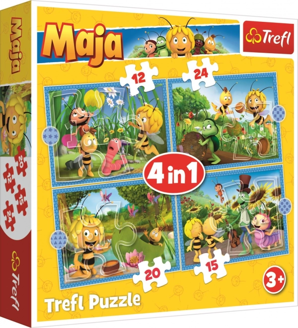 TREFL Puzzle Včelka Mája: Dobrodružství 4v1 (12,15,20,24 dílků)