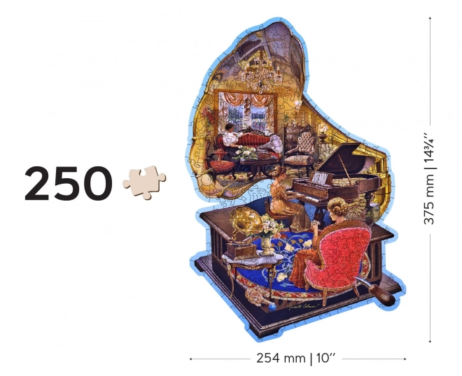 WOODEN CITY Dřevěné puzzle Útulný gramofon 250 dílků EKO