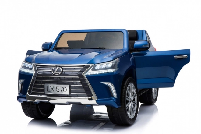 Lexus LX570 Malované auto pro 2 děti Modrá + dálkové ovládání + EVA kola + rádio s LED MP3